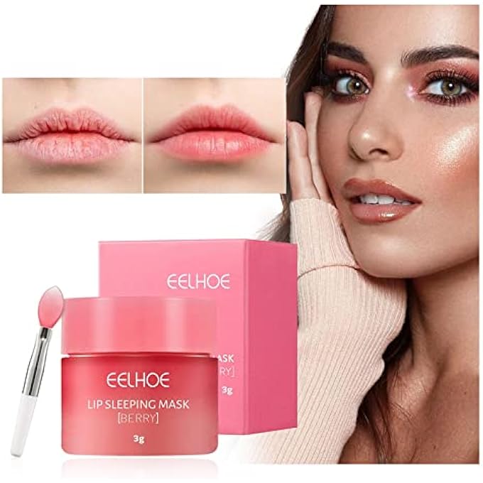 EELHOE MOISTURIZING OVERNIGHT LIP MASK, LIP SLEEP MASK REDUCES LIP LINES AND RESTORES MOISTURE PLUMP DRY LIPS LIP CARE LIP BALM EFFECTIVELY NOURISHES THE LIP SKIN (A, ONE SIZE) - Image 1